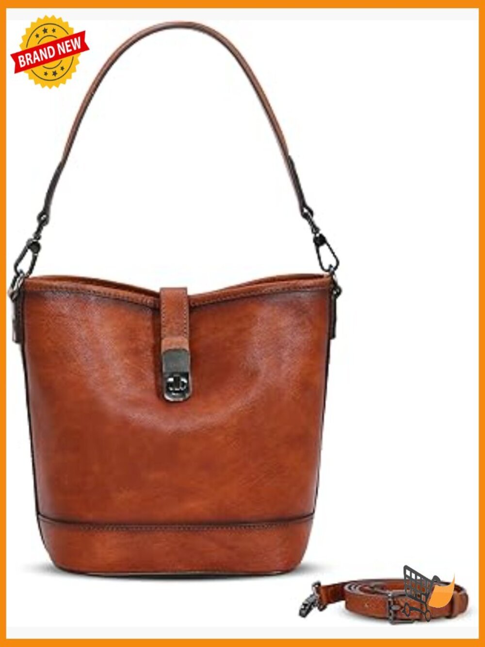 Vintage Leather Crossbody Hobo Bag for Women Shoulder Purse